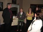 State Education Commissioner Larry LeDoux talks with Wrangell High School students during a meet-and-greet at the Stikine Inn.
